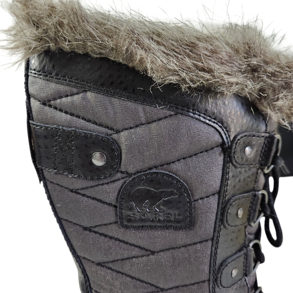 SOREL Tofino black and charcoal  quilted waterproof winter boots 7 - Picture 5 of 12